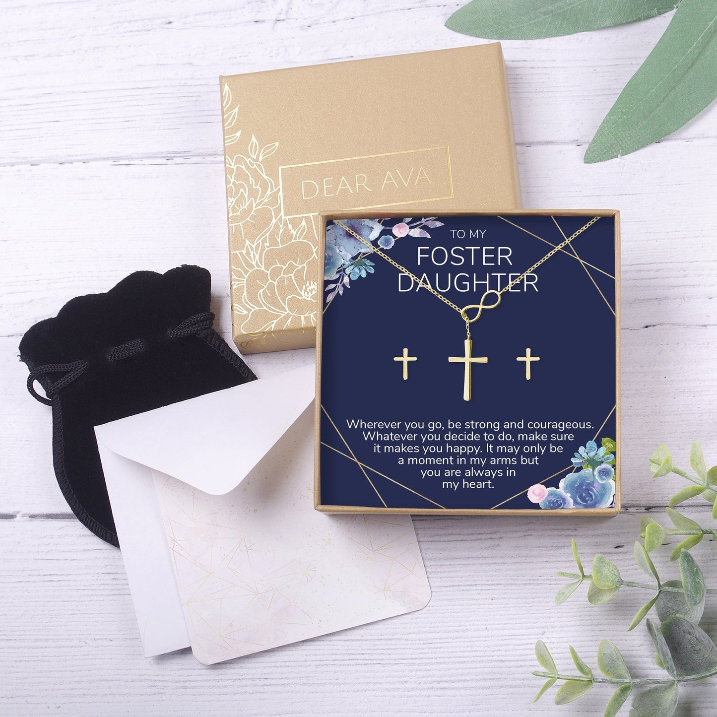 Foster Daughter Cross Earring and Necklace  Jewelry Set