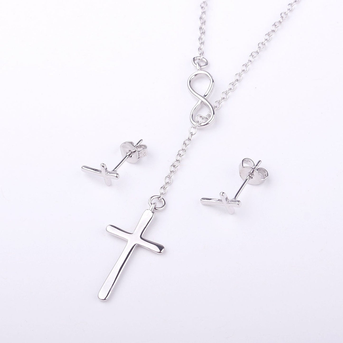 Foster Mom Cross Earring and Necklace  Jewelry Set