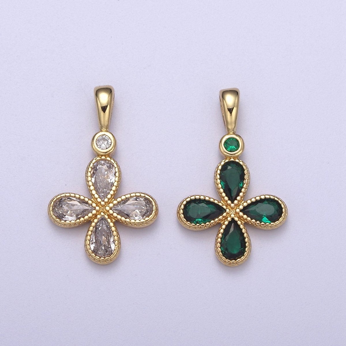 Four Leaf Clover Gold Filled lucky charm pendant necklace good luck charm H-131 H-135