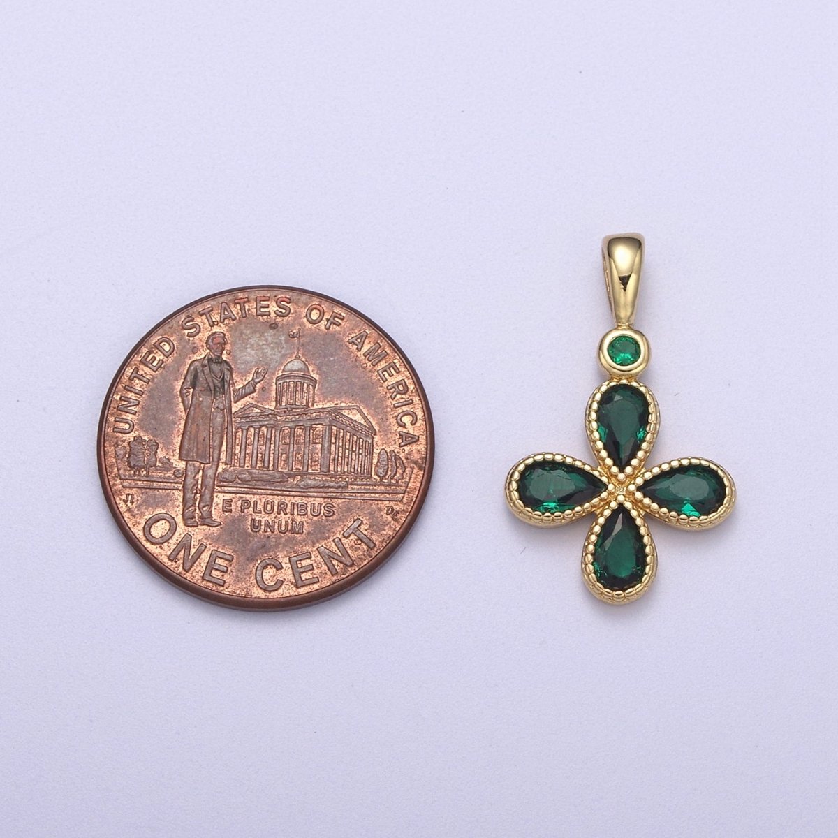 Four Leaf Clover Gold Filled lucky charm pendant necklace good luck charm H-131 H-135