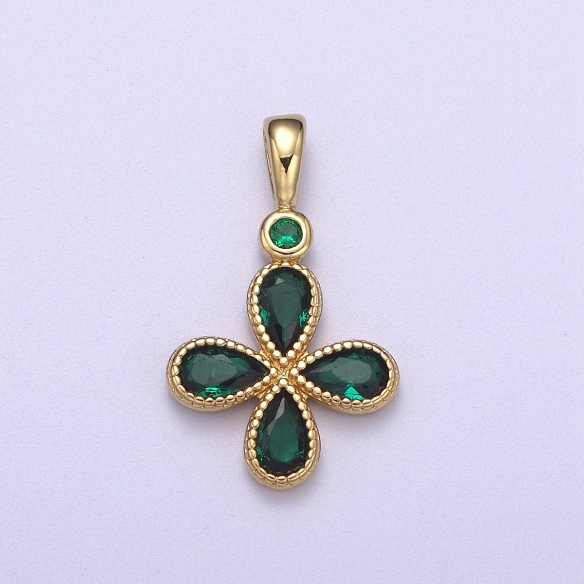 Four Leaf Clover Gold Filled lucky charm pendant necklace good luck charm H-131 H-135