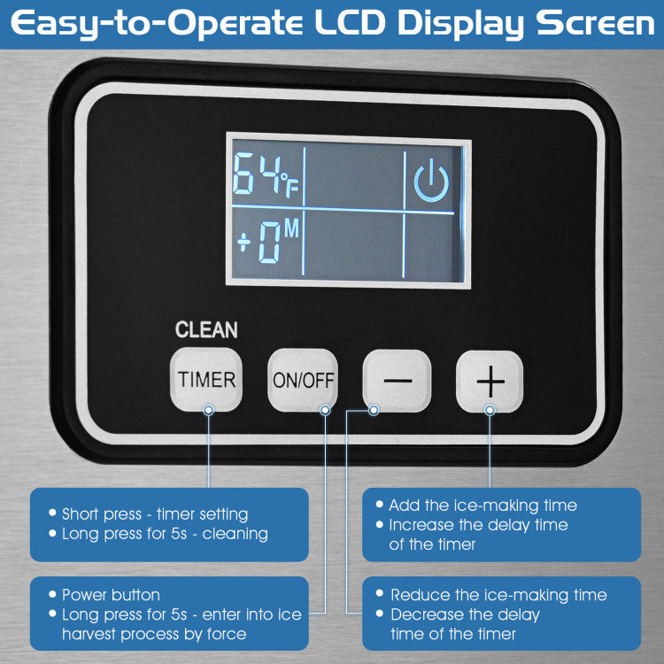 353lbs/24H Commercial Ice Maker with 198lbs Bin