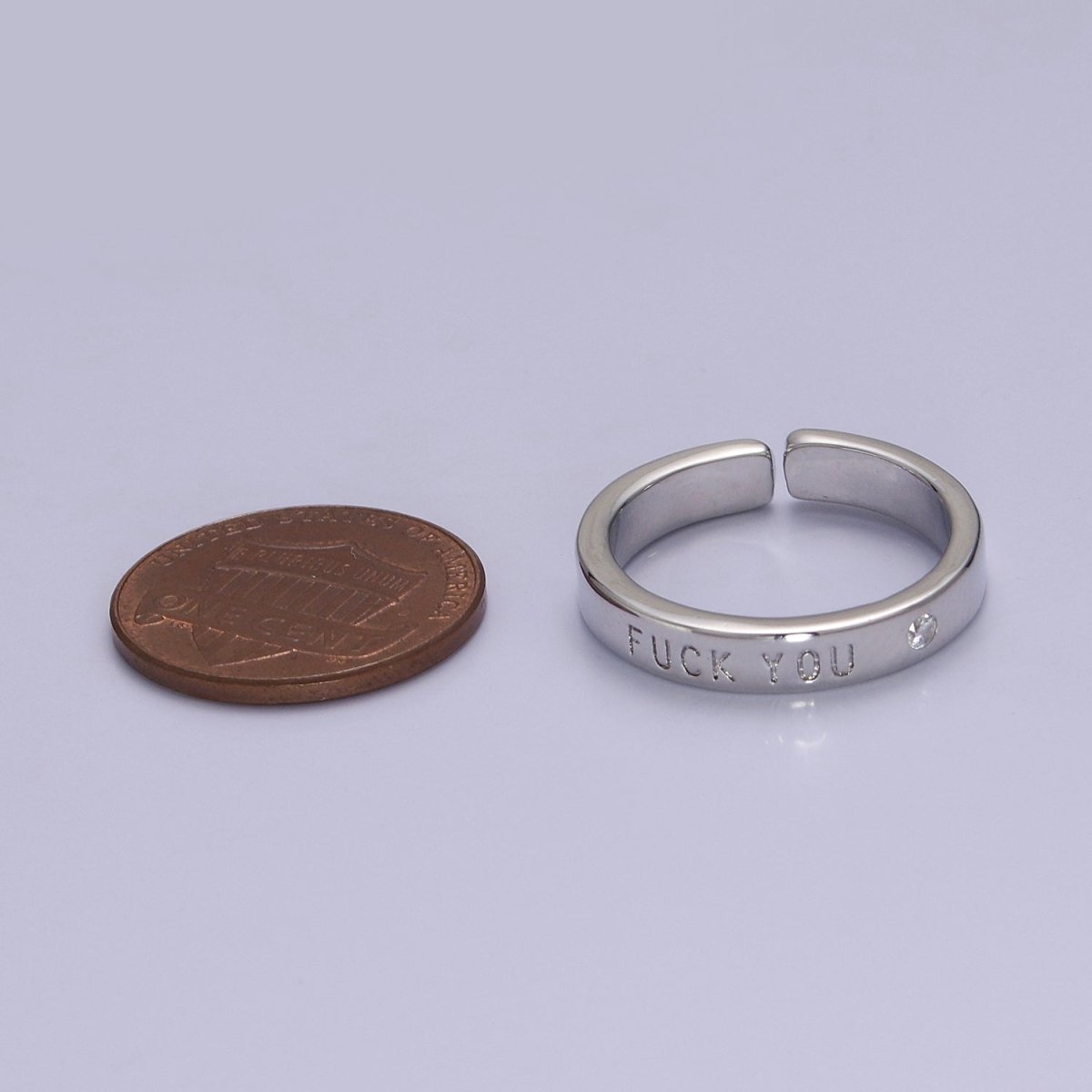 Fuck You Ring statement women ring FU f*ck Silver Band Ring O-2074