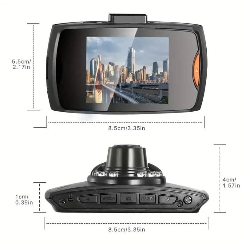 Full HD 1080P Camera Dash Cam with 140° Wide Angle View and IR Night Vision