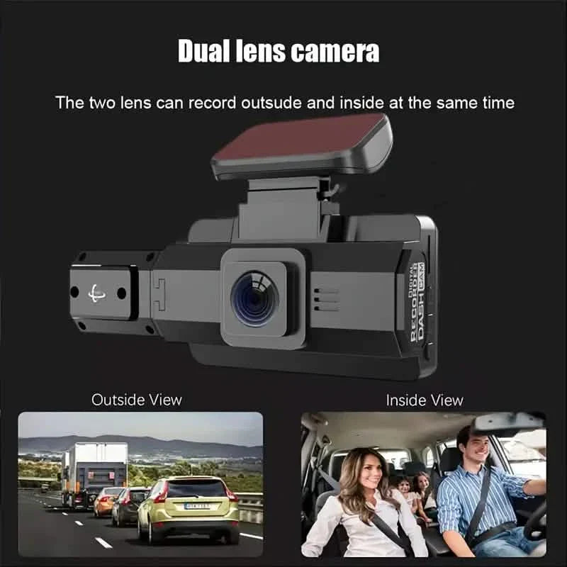Full HD 1080P Dual Car Dash Cam Night Vision with Front and Inside view