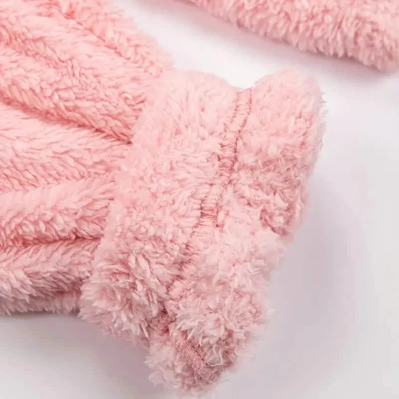 Fuzzy Hooded Pajama Jumpsuit For Music Festival, Long Sleeve Zipper Lingerie & Sleepwear