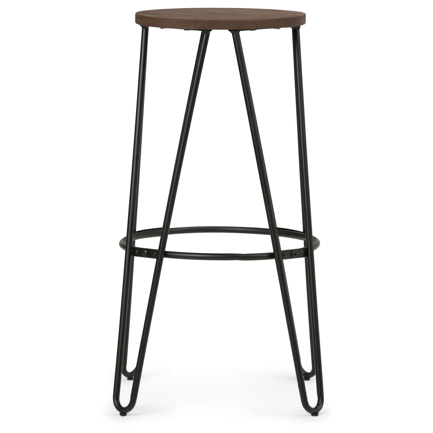 Simeon - 24" Metal Counter Height Stool with Wood Seat - Cocoa