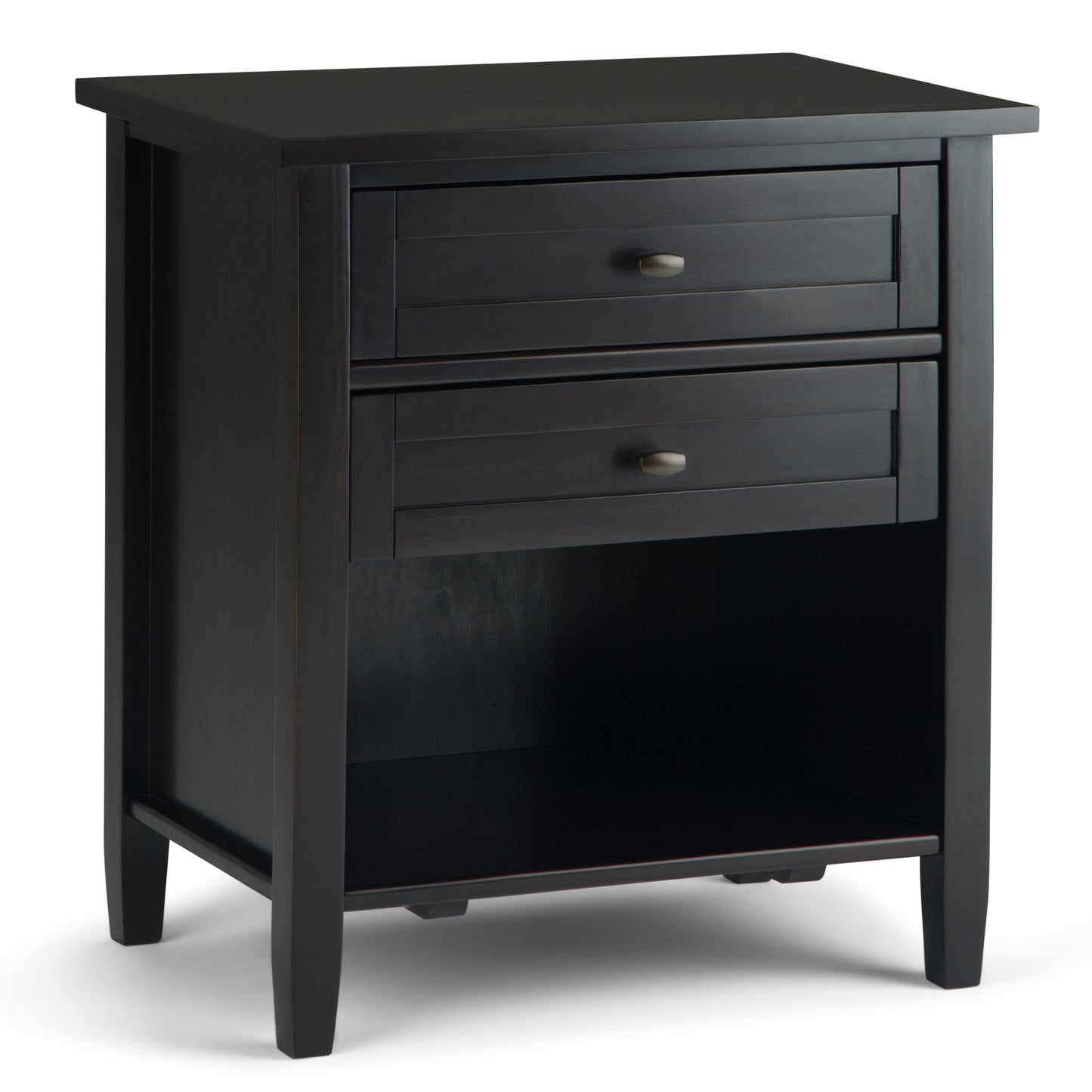 Warm Shaker Solid Wood 24 Inch Wide Transitional Nightstand in Hickory