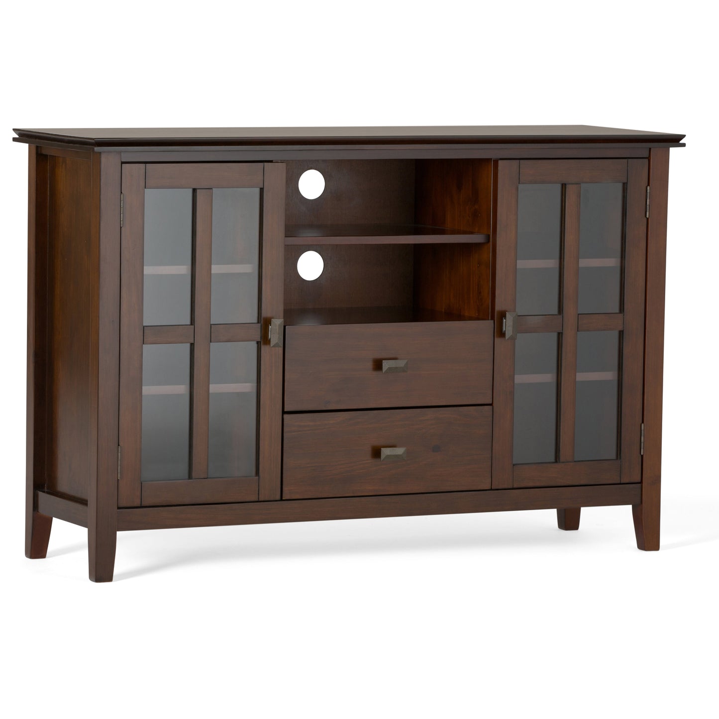Artisan 53 Inch Wide Solid Wood Tall TV Stand in Russet