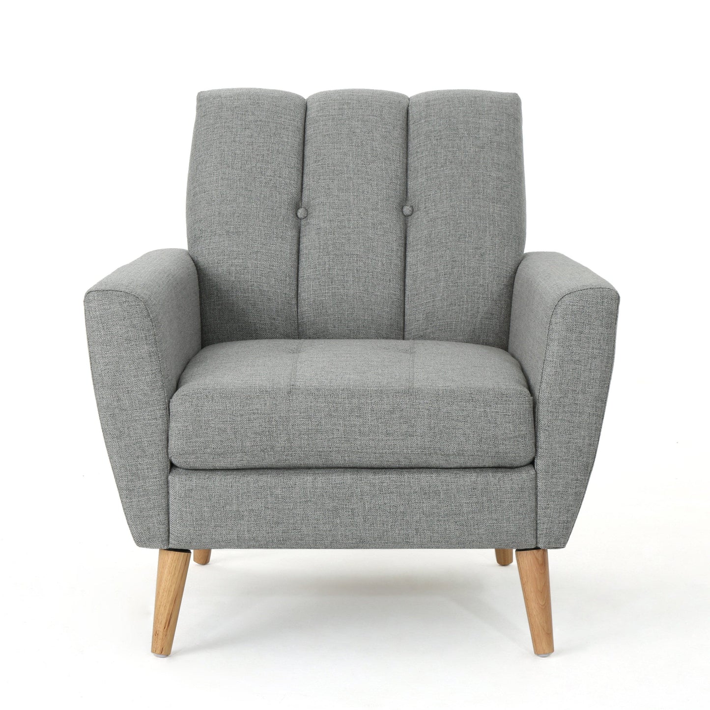Mid Century Fabric Channel Stitch Club Chair