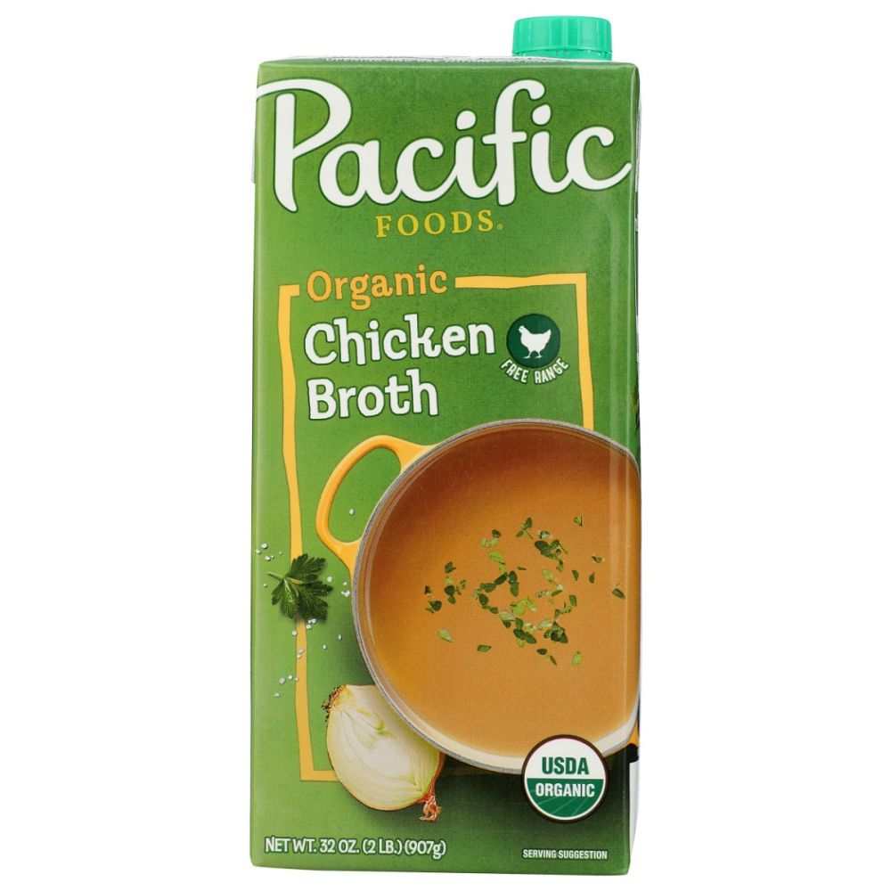 PACIFIC FOODS Organic Free Range Chicken Broth-32oz | Rich & Flavorful