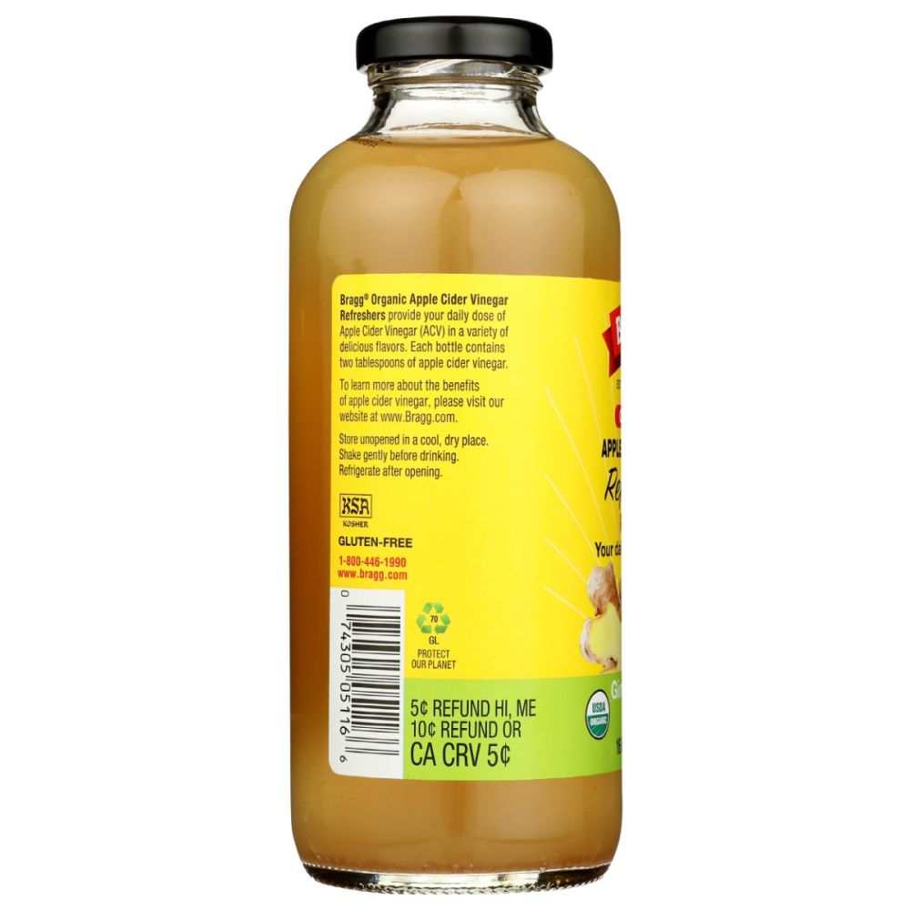 BRAGG: ACV Refreshers Ginger Lemon Honey, 16 fo