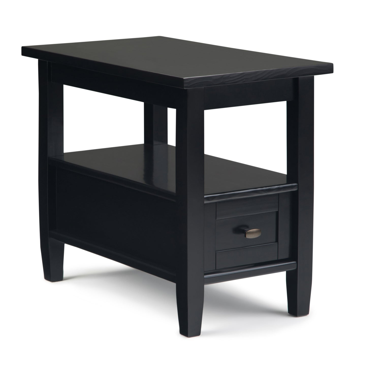 Warm Shaker Solid Wood 14 Inch Wide Transitional Narrow Side Table