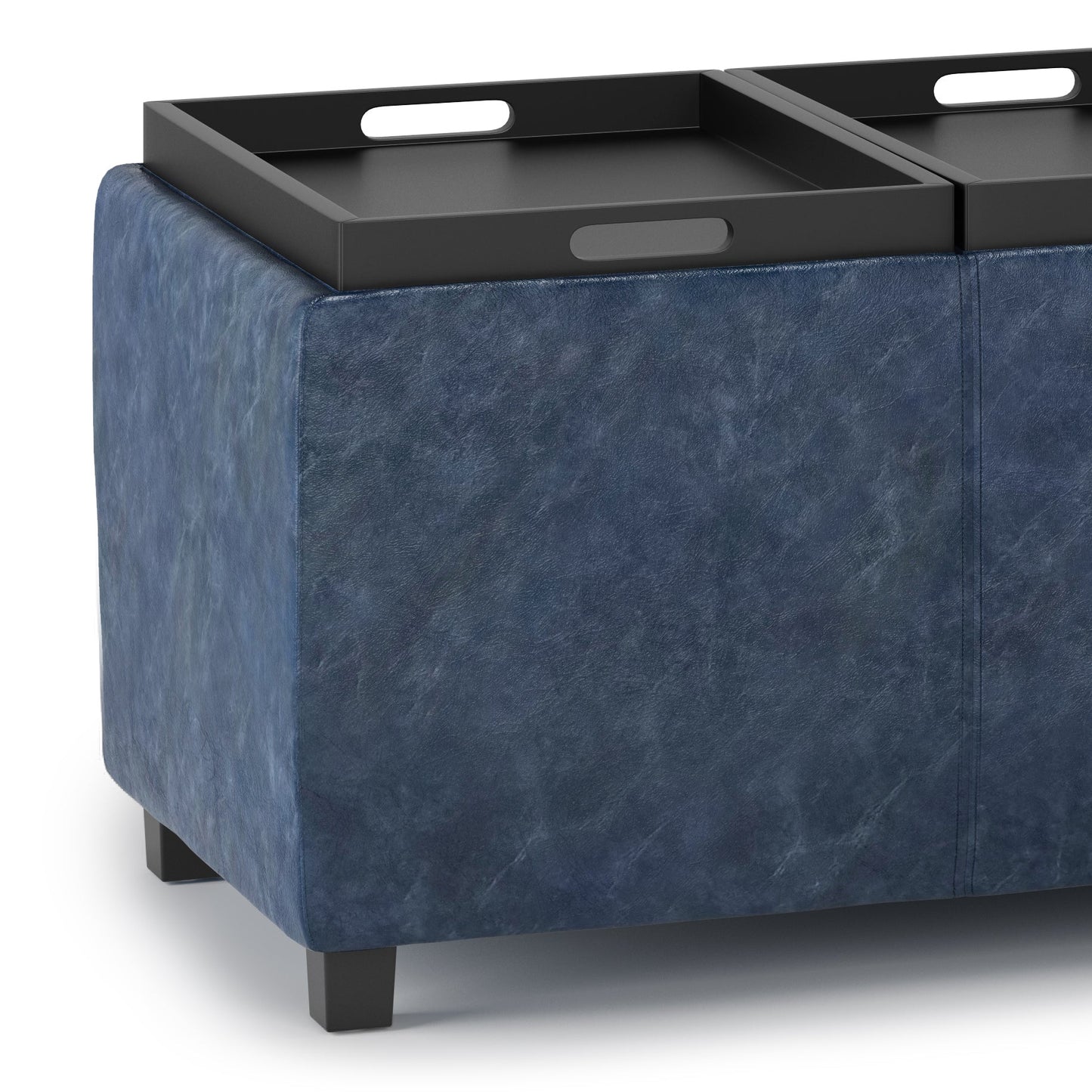 Avalon 42 Inch Wide Storage Ottoman in Denim