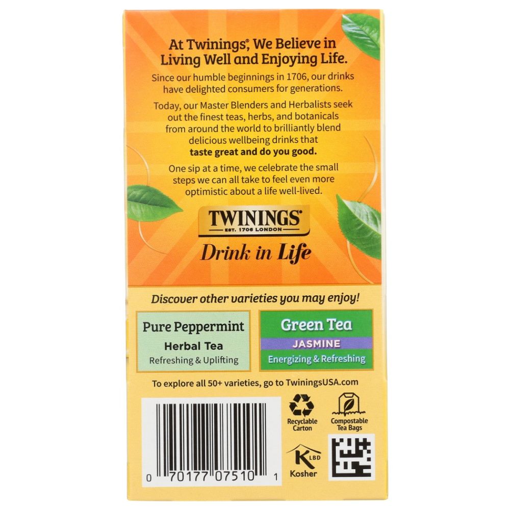 TWINING TEA: Lemon and Ginger Tea, 20 bg