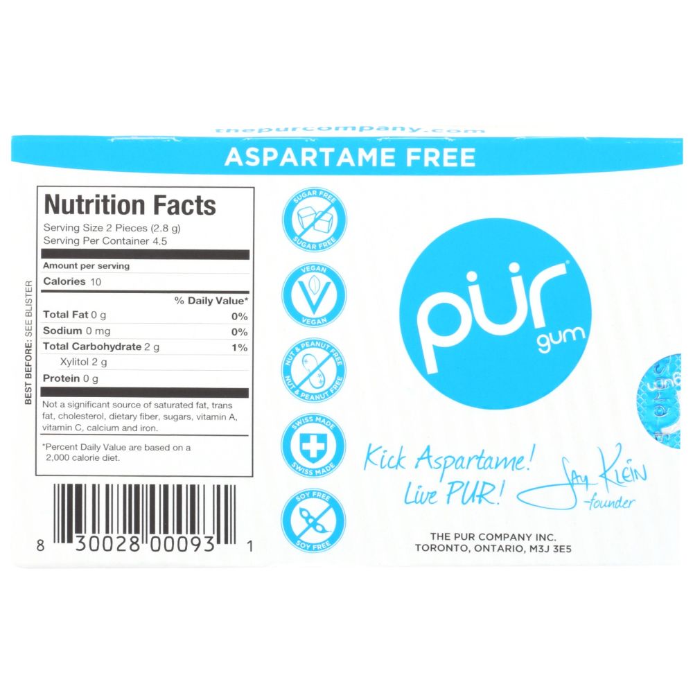 PUR: Peppermint Gum, 9 pc