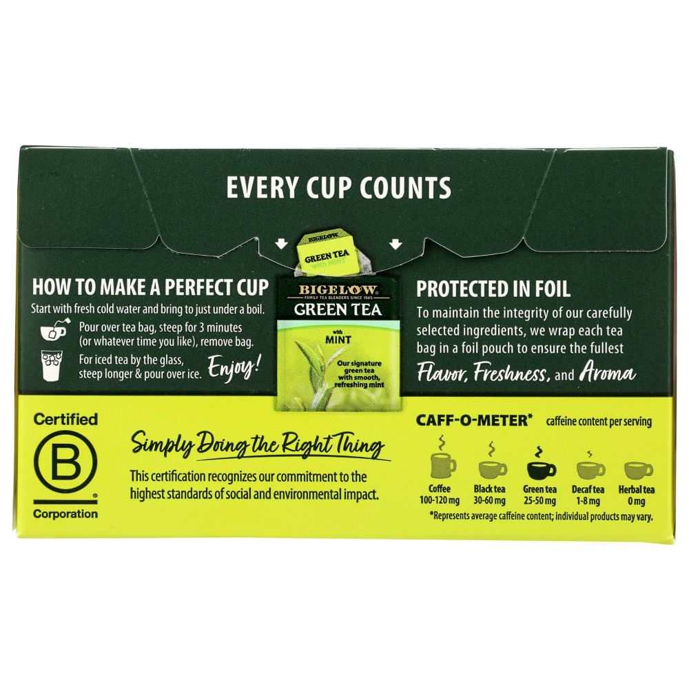 BIGELOW: Green Tea with Mint 20Bg, 0.91 oz