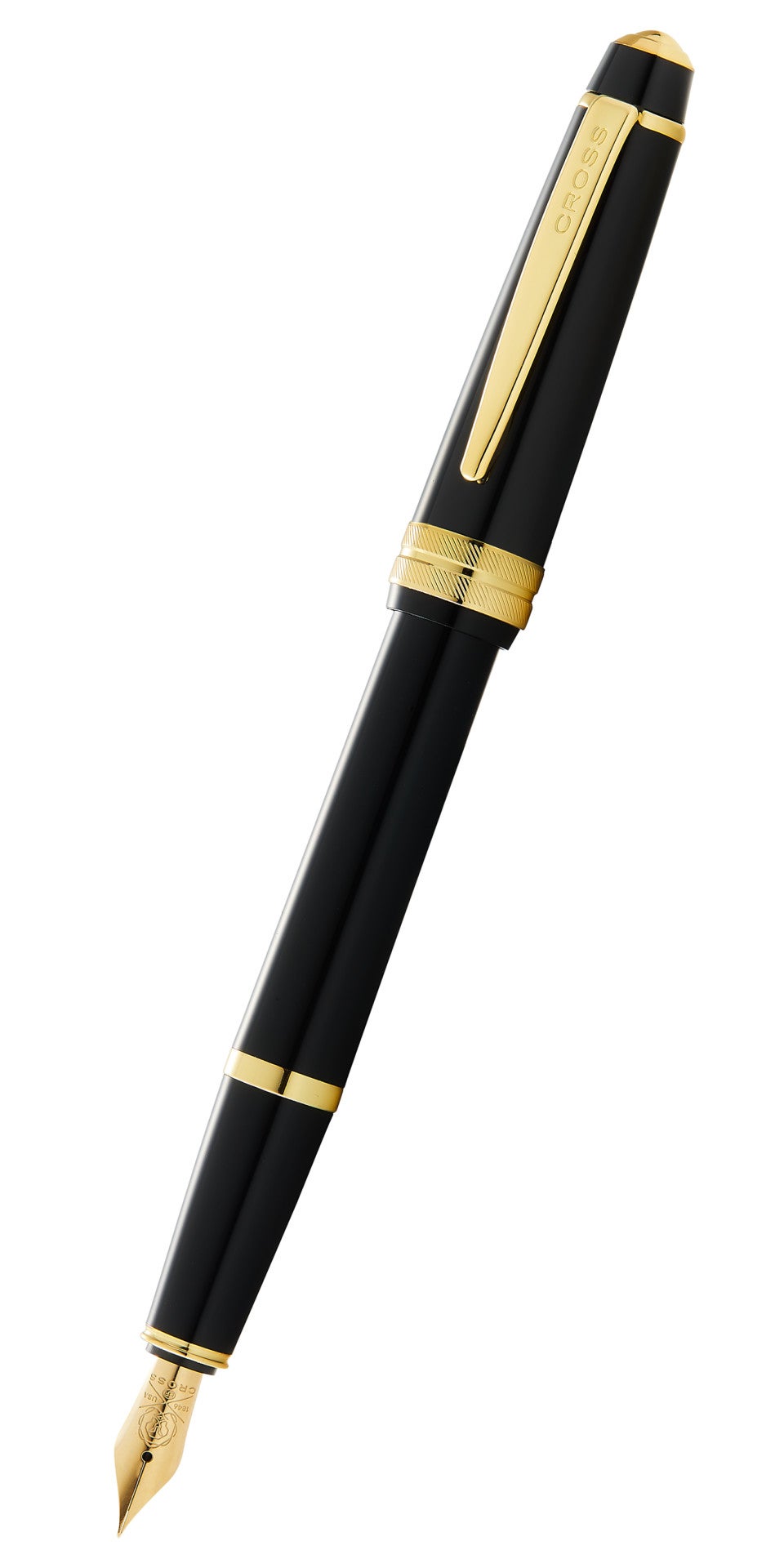 Bailey Light™ Polished Black Resin and Gold Tone Fine Nib Fountain Pen