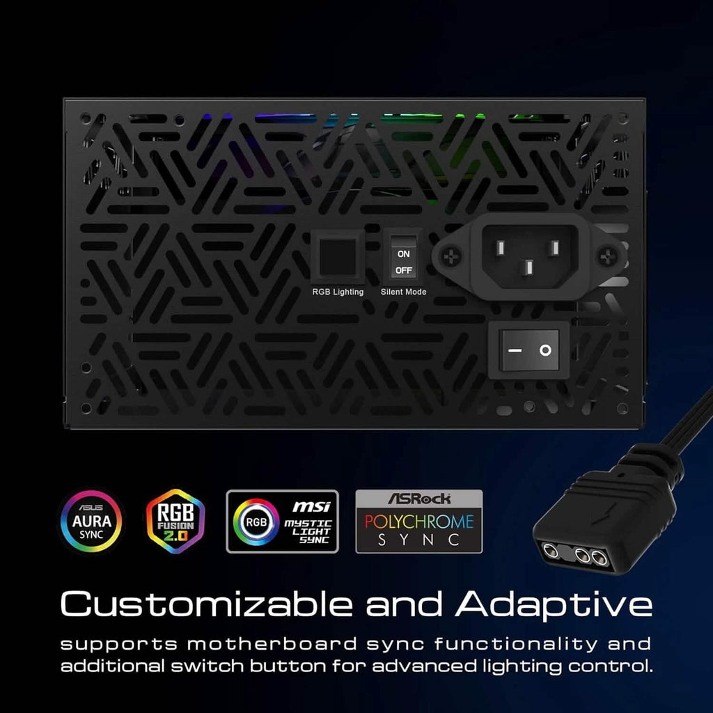 Alimentation PC Gaming RGB GAMDIAS 750W 750 Watt PSU Kratos M1-750B (Reconditionnée)