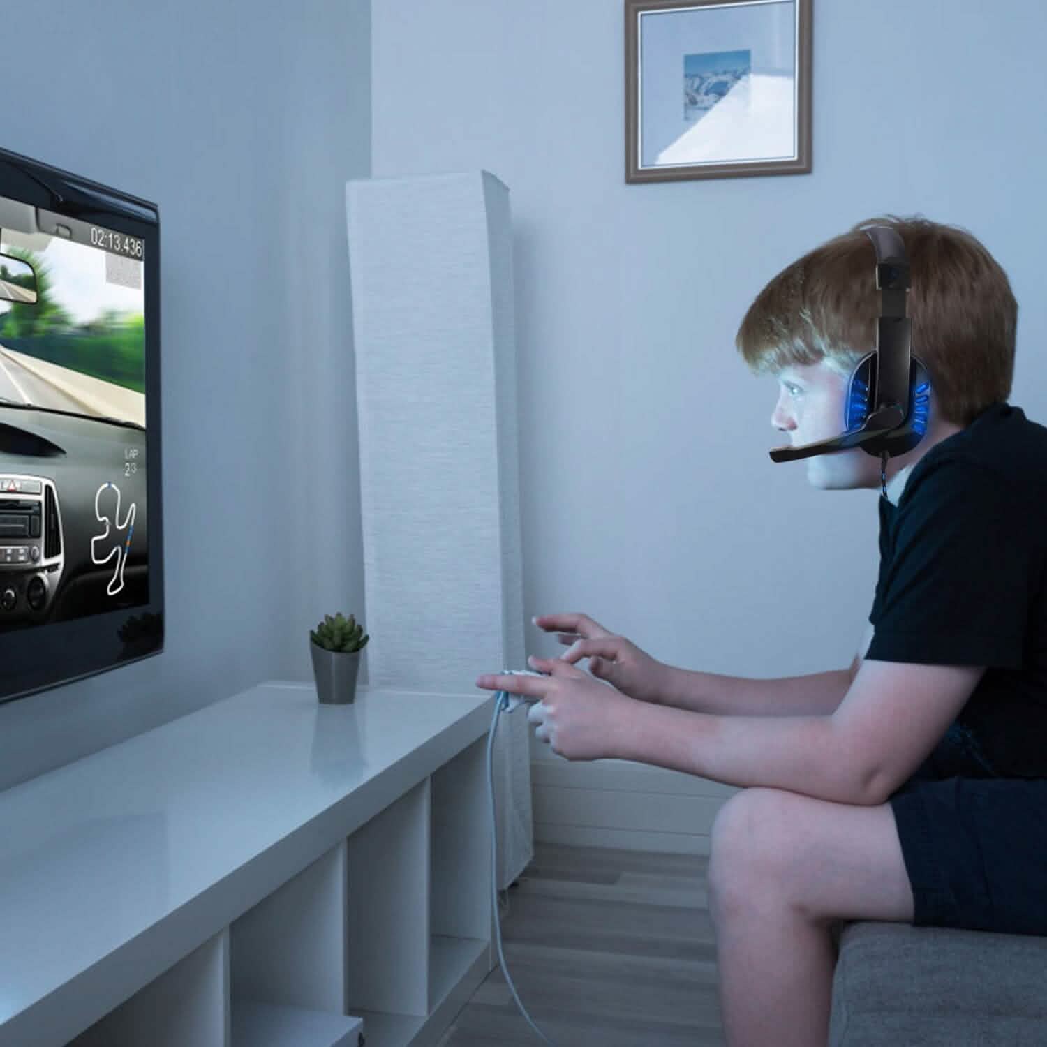 Gaming Headsets Stereo Noise Isolation Over Ear Headphone with LED Light