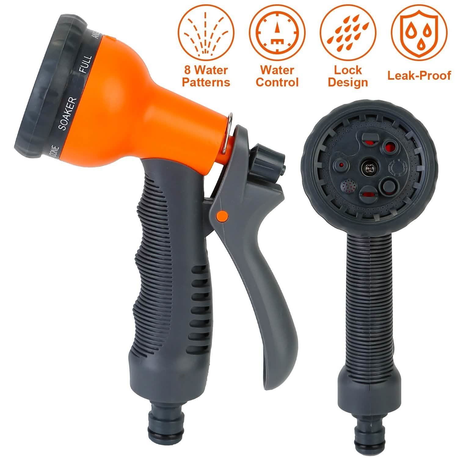 Pistolet d'arrosage pour tuyau d'arrosage, 8 modes réglables