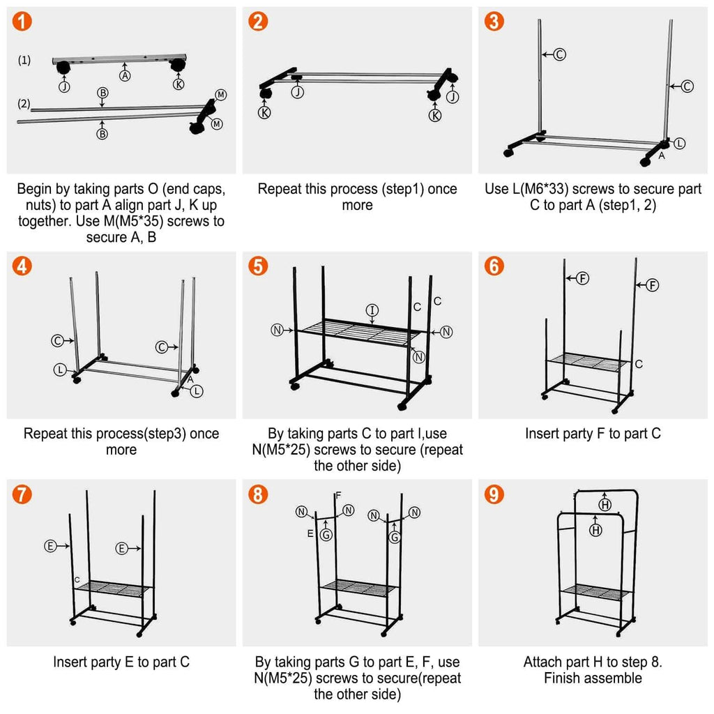 Garment Hanging Rack Clothing Organizer