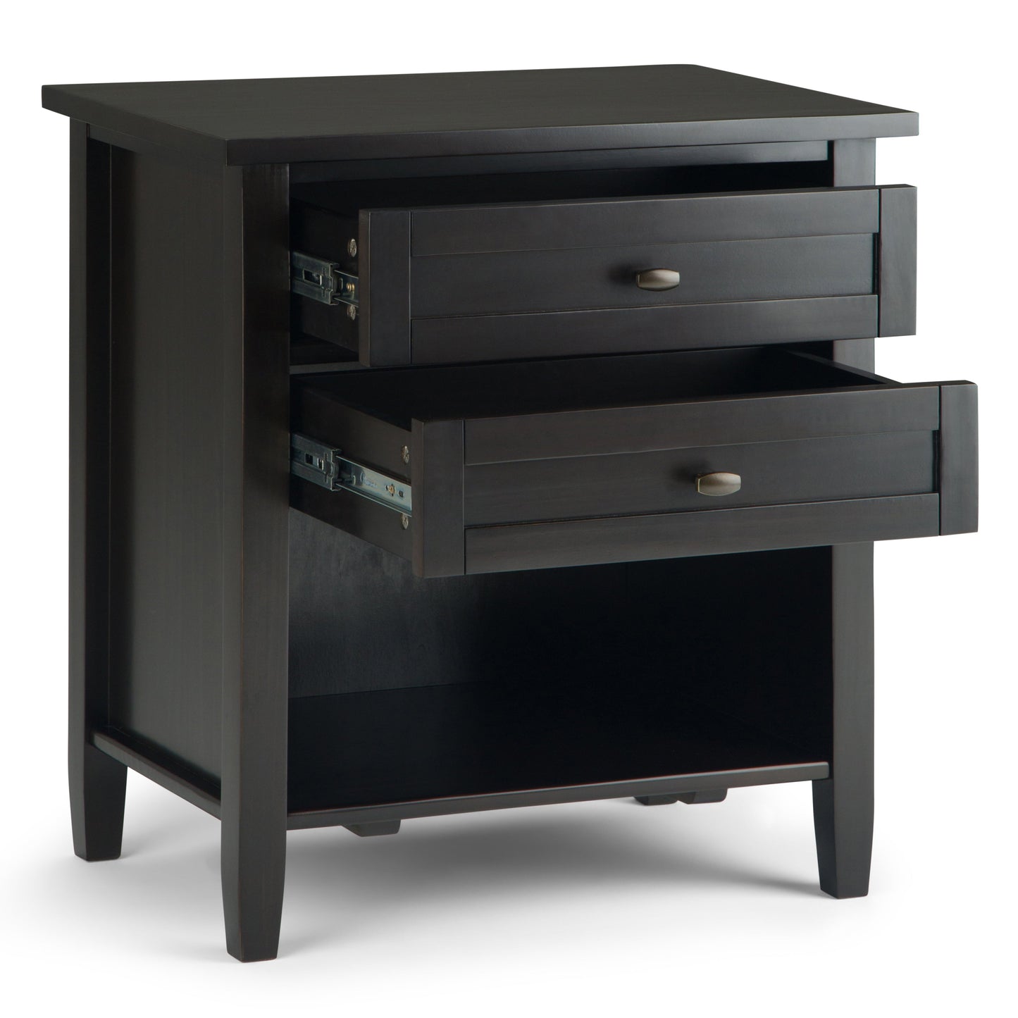 Warm Shaker Solid Wood 24 Inch Wide Transitional Nightstand in Hickory