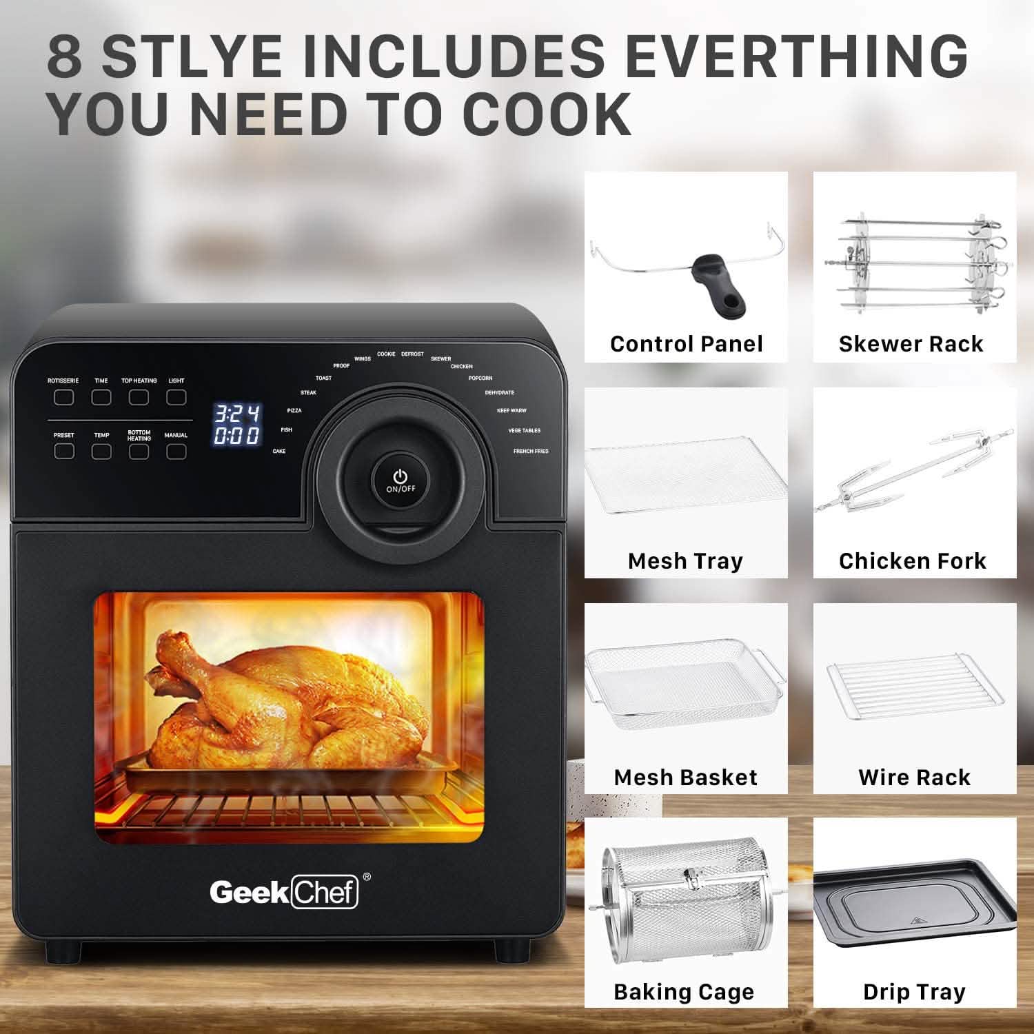 Geek Chef 電気エアフライヤーオーブン