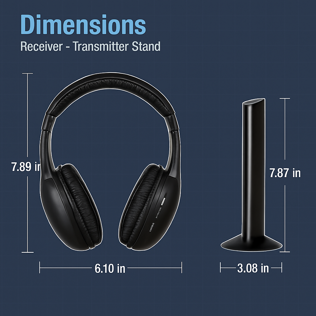Wireless RF Headphones Over-Ear Headset for TV & Gaming