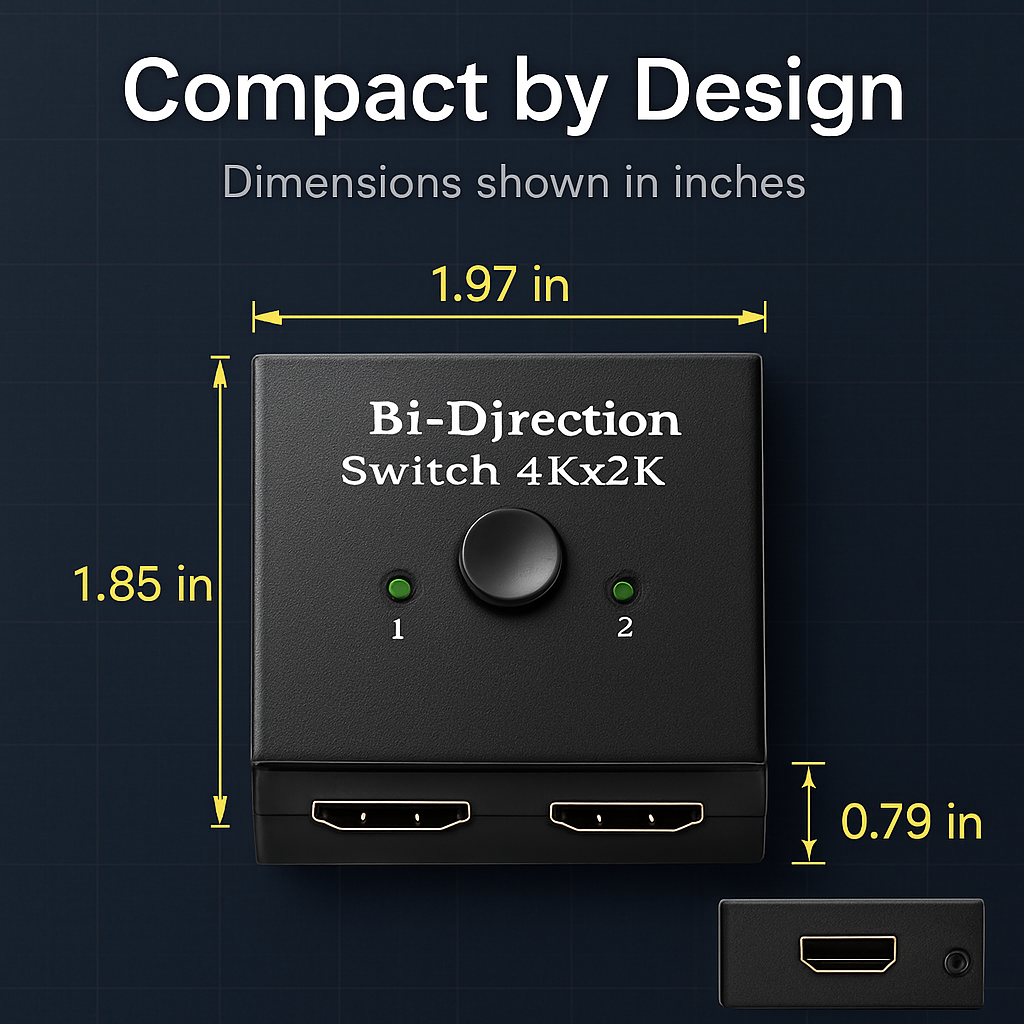 HDMI Bidirectional Splitter Switcher for Two-in-One