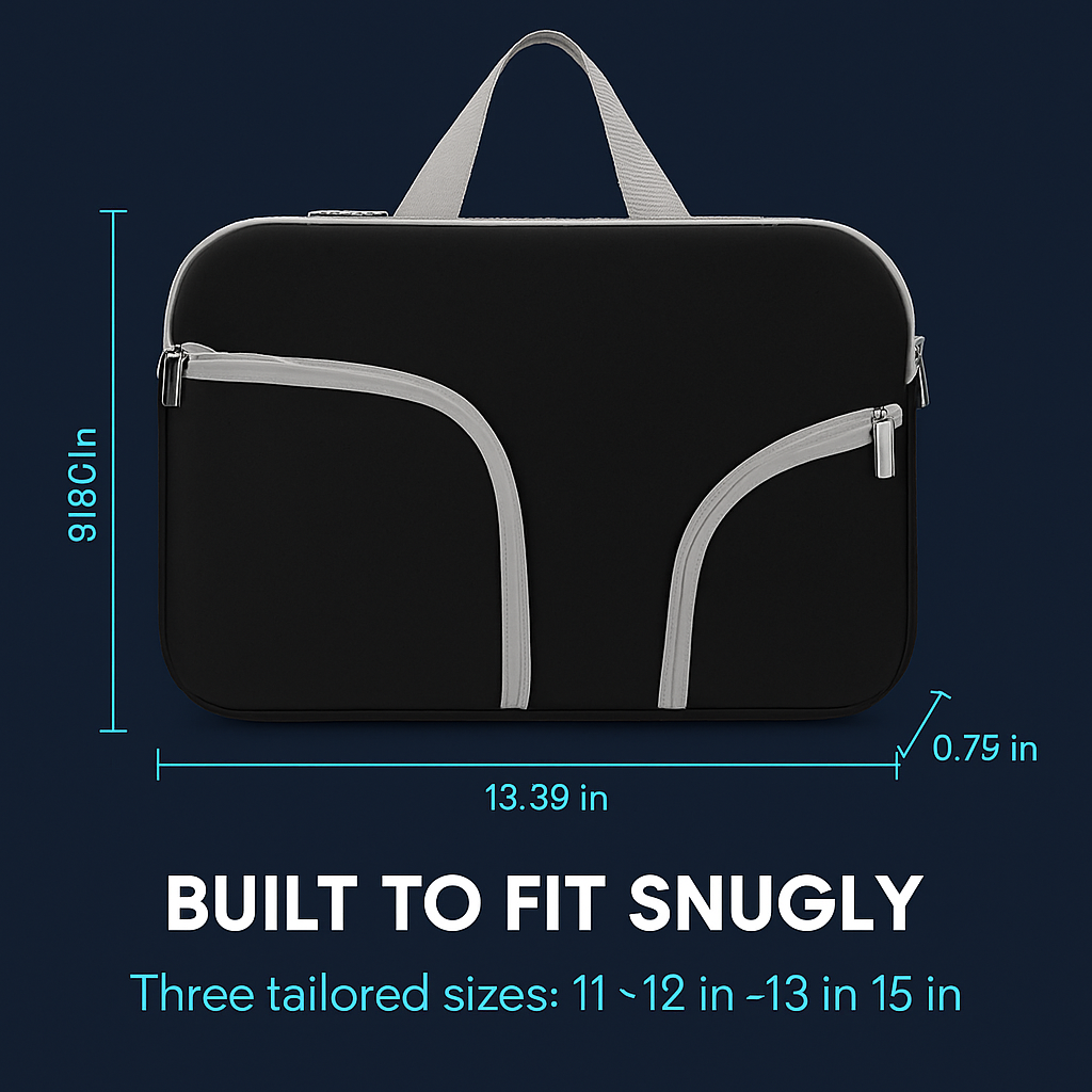 Laptop Sleeve Bag: Slim, Durable Neoprene with Pockets