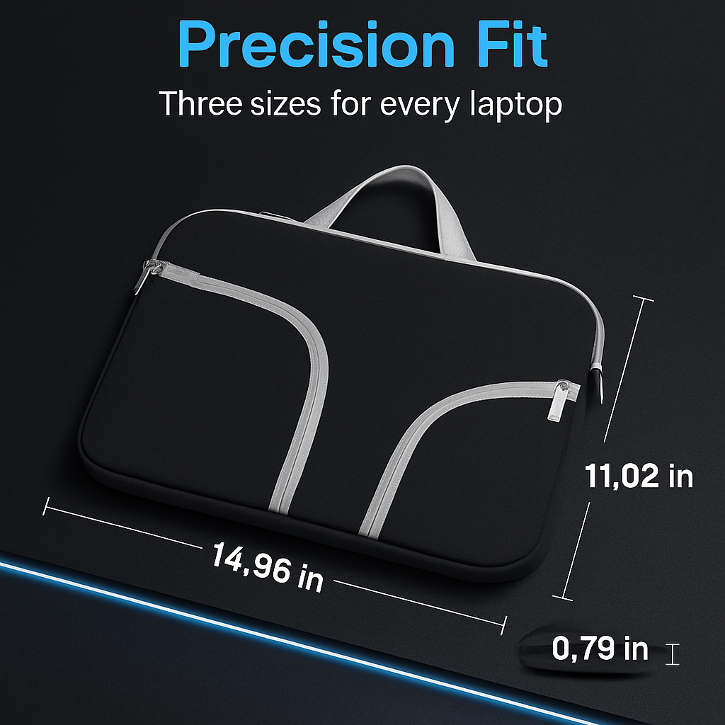 Laptop Sleeve Bag: Slim, Durable Neoprene with Pockets