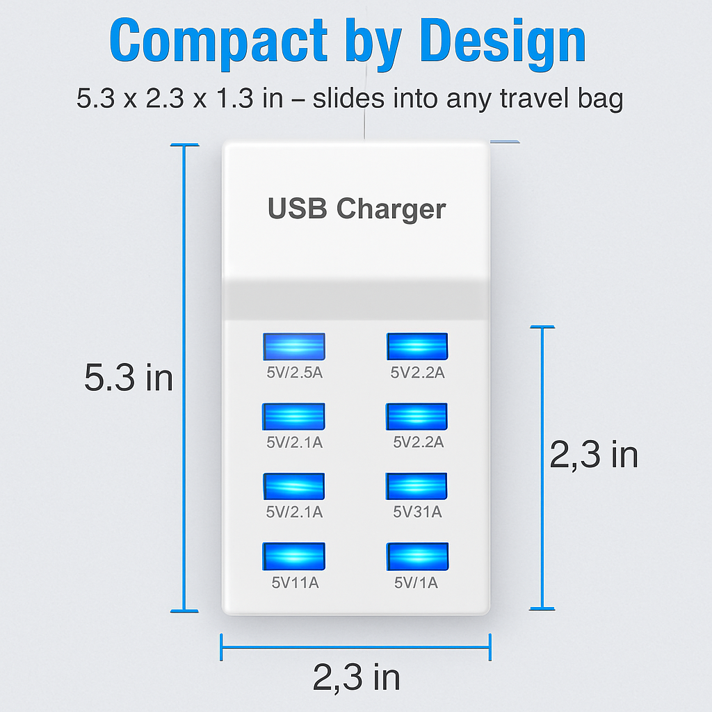USB Charging Station Hub for Phones and Tablets