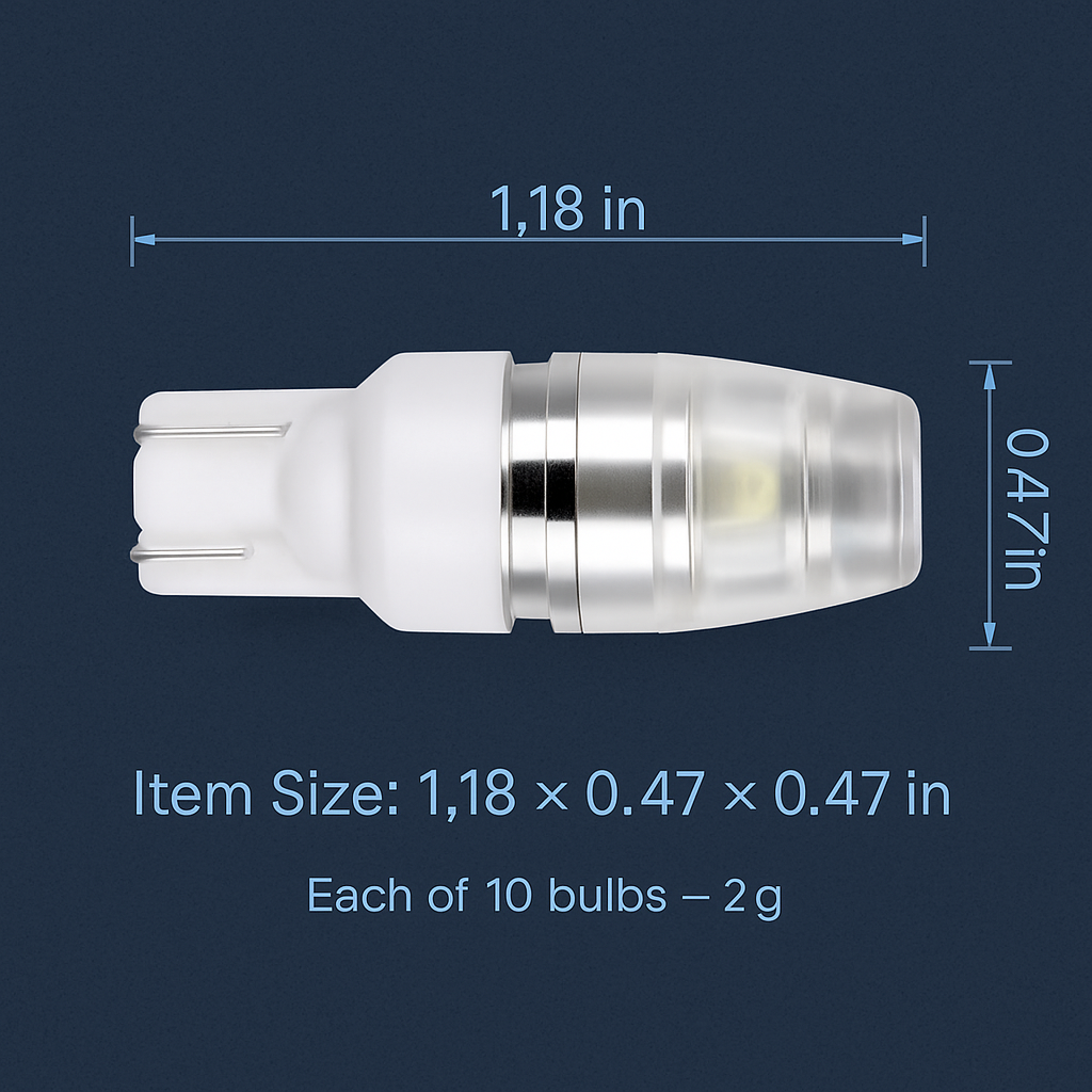 T10 LED Bulbs for License Plate and Interior Lighting