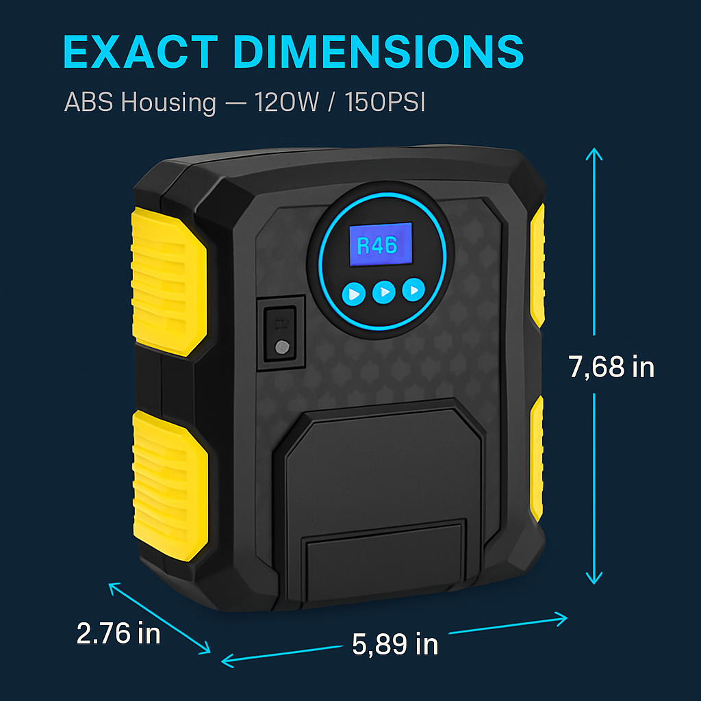 Tire Inflator with LCD Display for Quick Home Inflation