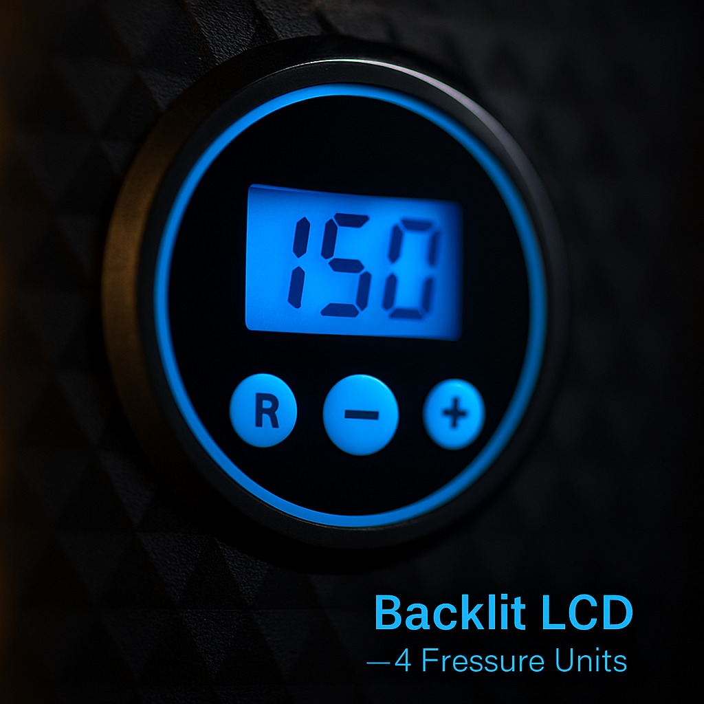 Tire Inflator with LCD Display for Quick Home Inflation
