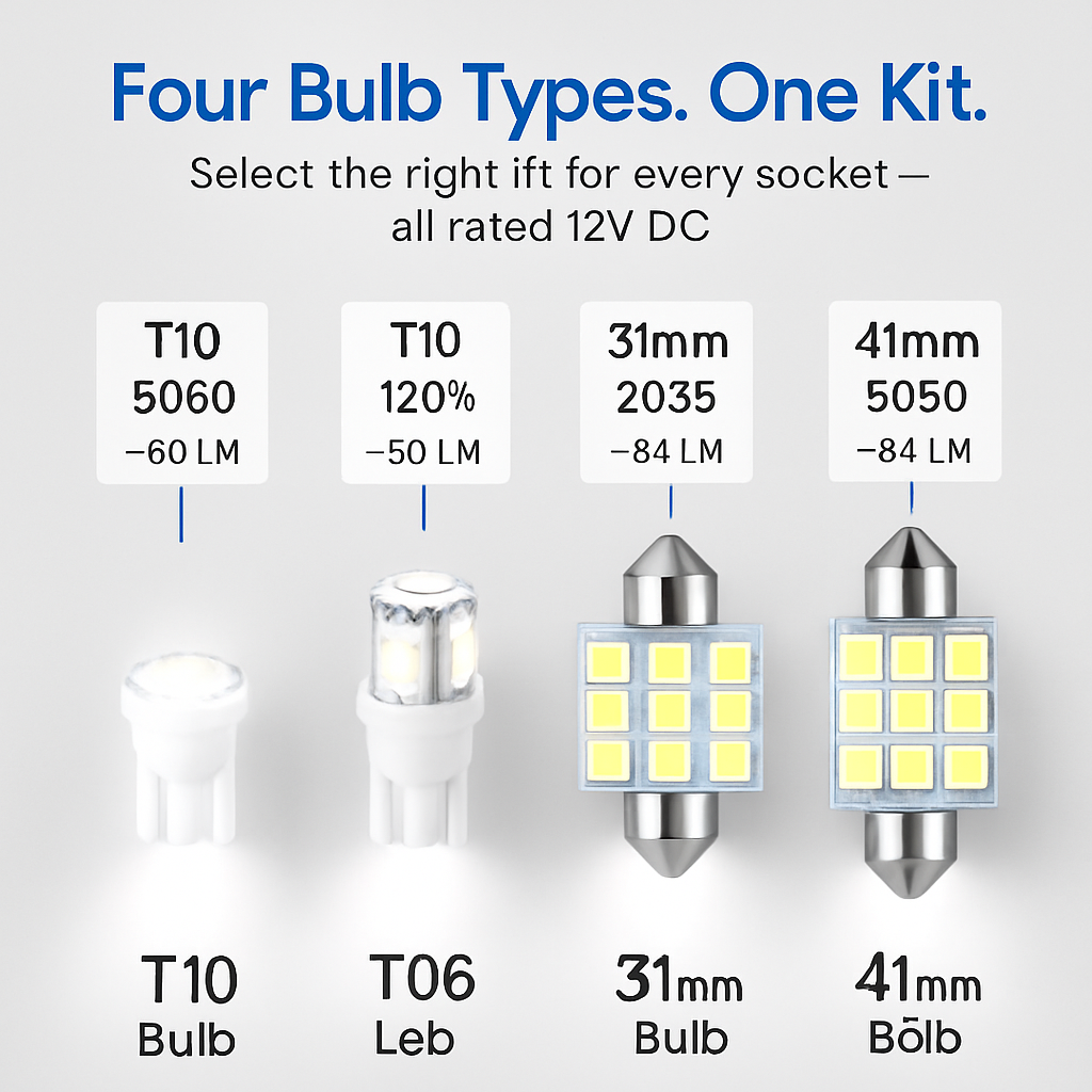 Festoon LED Interior Light Kit for Dome, Map, Trunk