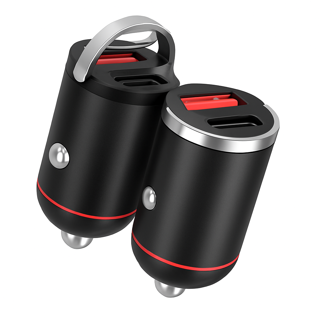 Dual Port USB Type-C Car Charger with Fast Charge
