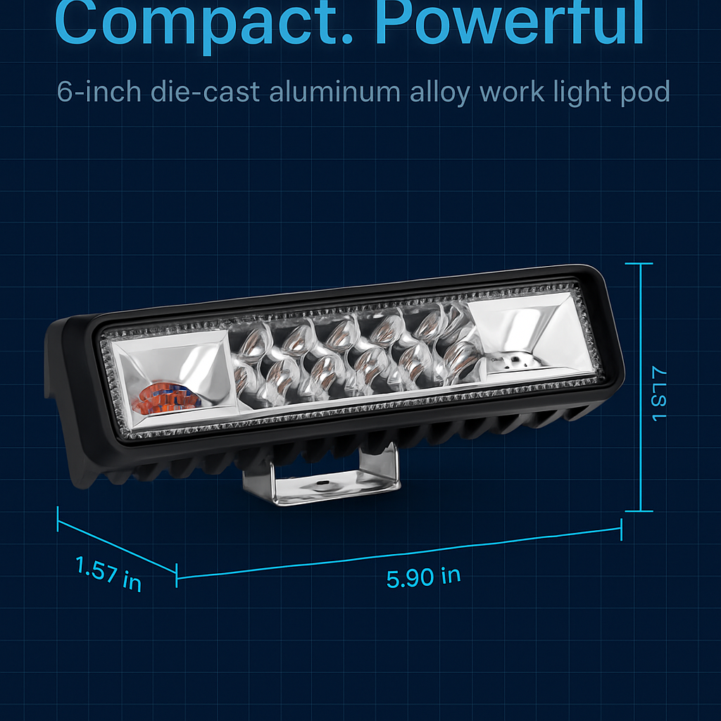 6-Inch LED Light Bar for Offroad Night Driving
