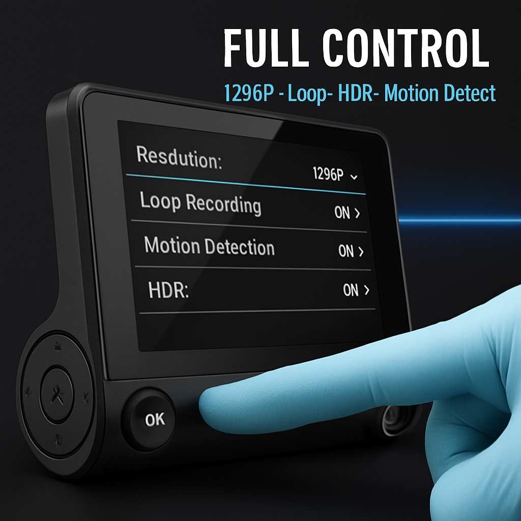 Car Dash Camera 3-Lens Front Inside Rear Recording