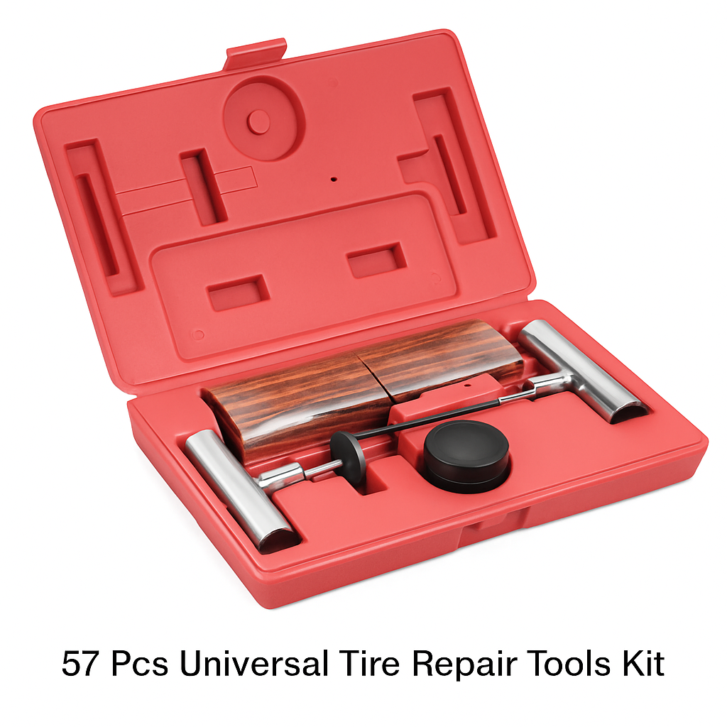 Tire Repair Kit for Tubeless Tires - Universal 57-Pc Set
