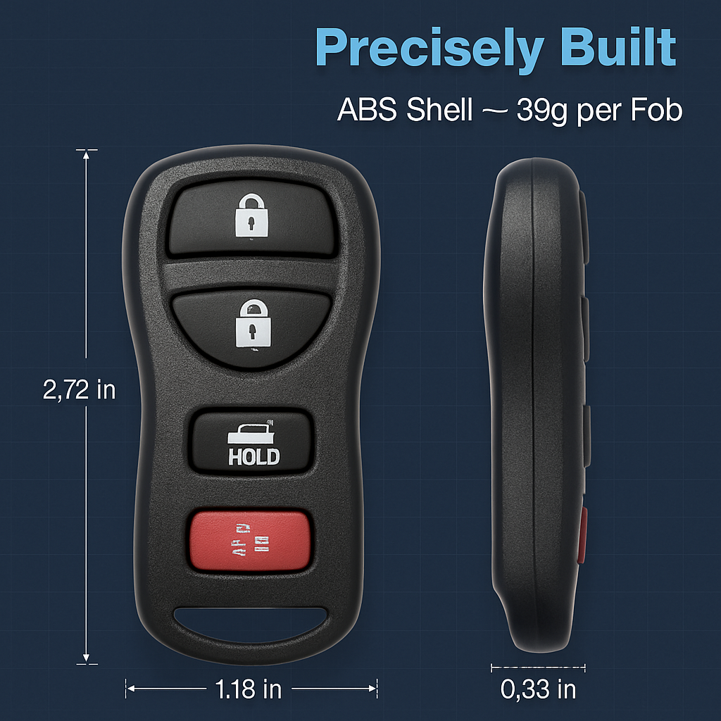 Keyless Car Key Remote Fob Case - Button Pad