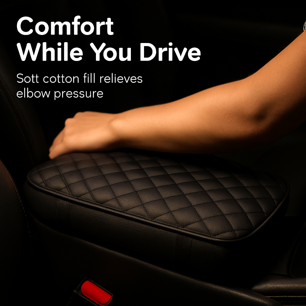 Car Armrest Pad Cover for Center Console PU Leather