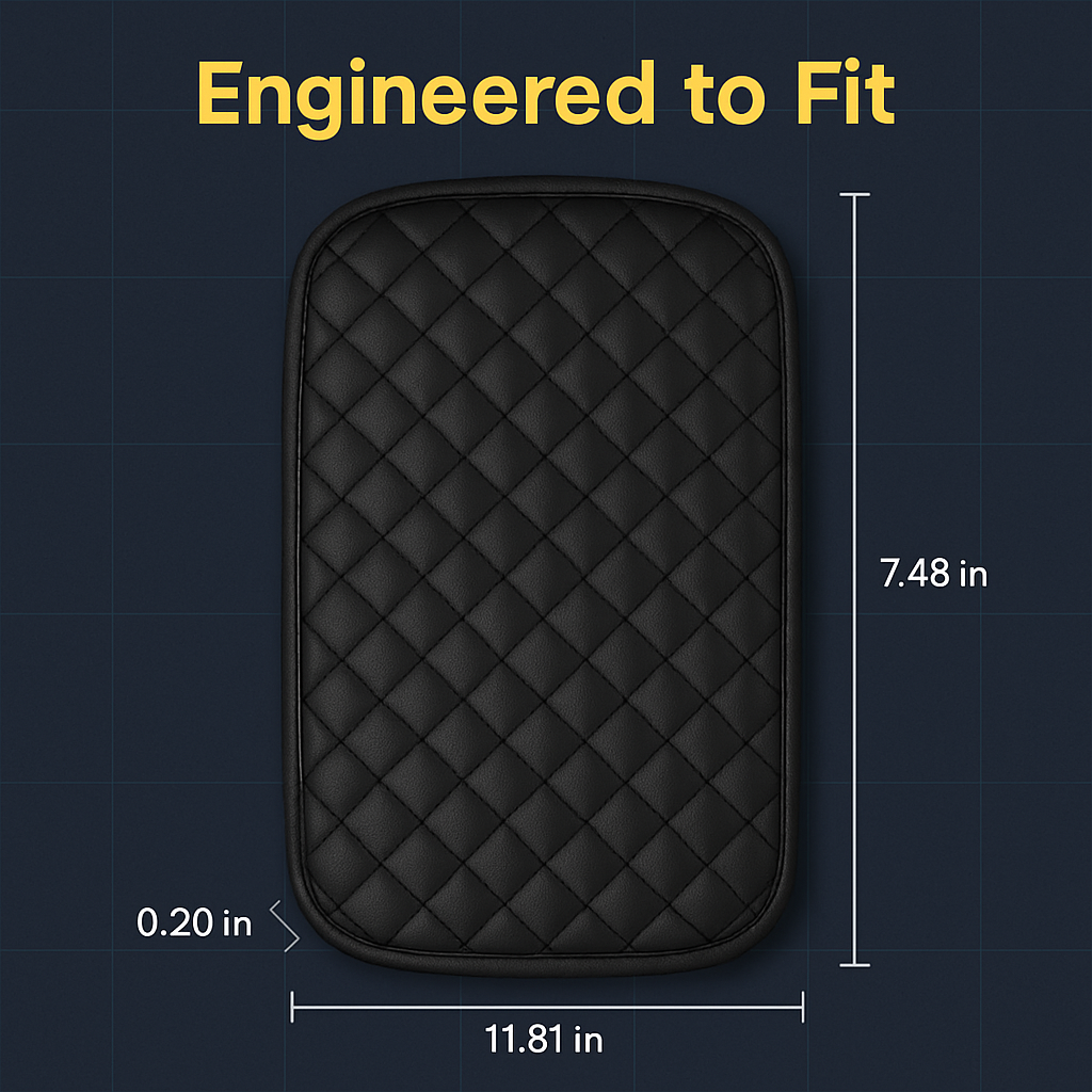Car Armrest Pad Cover for Center Console PU Leather