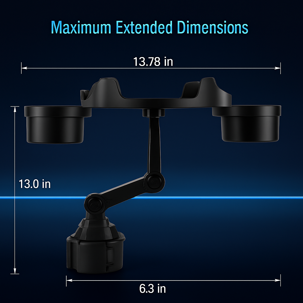 Car Cup Holder Expander 360° Rotating Tray with Phone