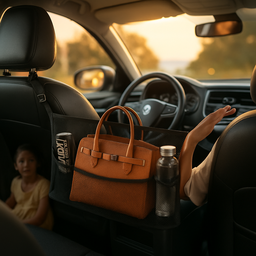 Car Net Pocket Handbag Holder Between Front Seats