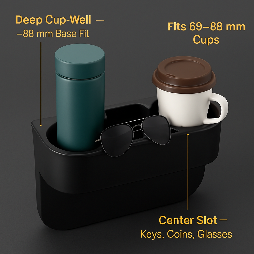 Car Seat Gap Cup Holder Wedge for Storage and Organizer