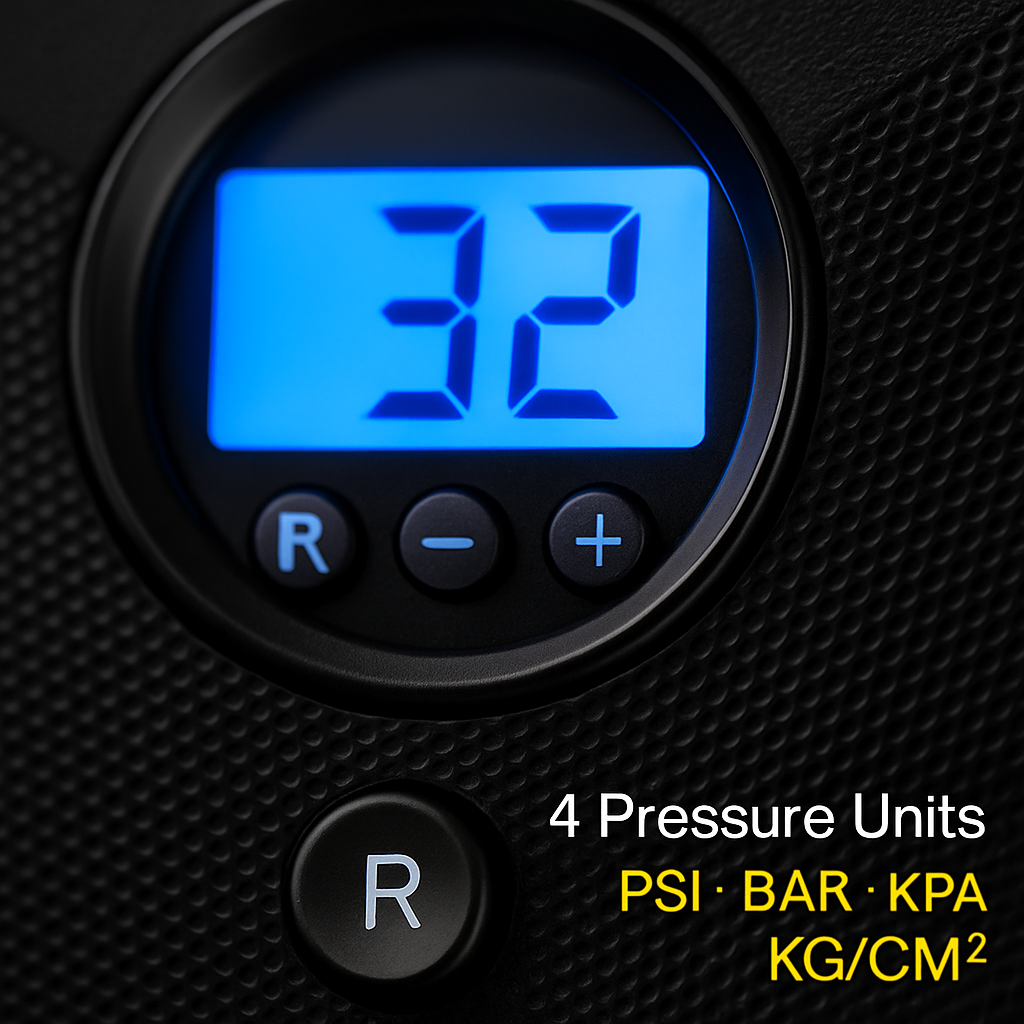 Tire Inflator with LCD Display and Auto Shut-Off