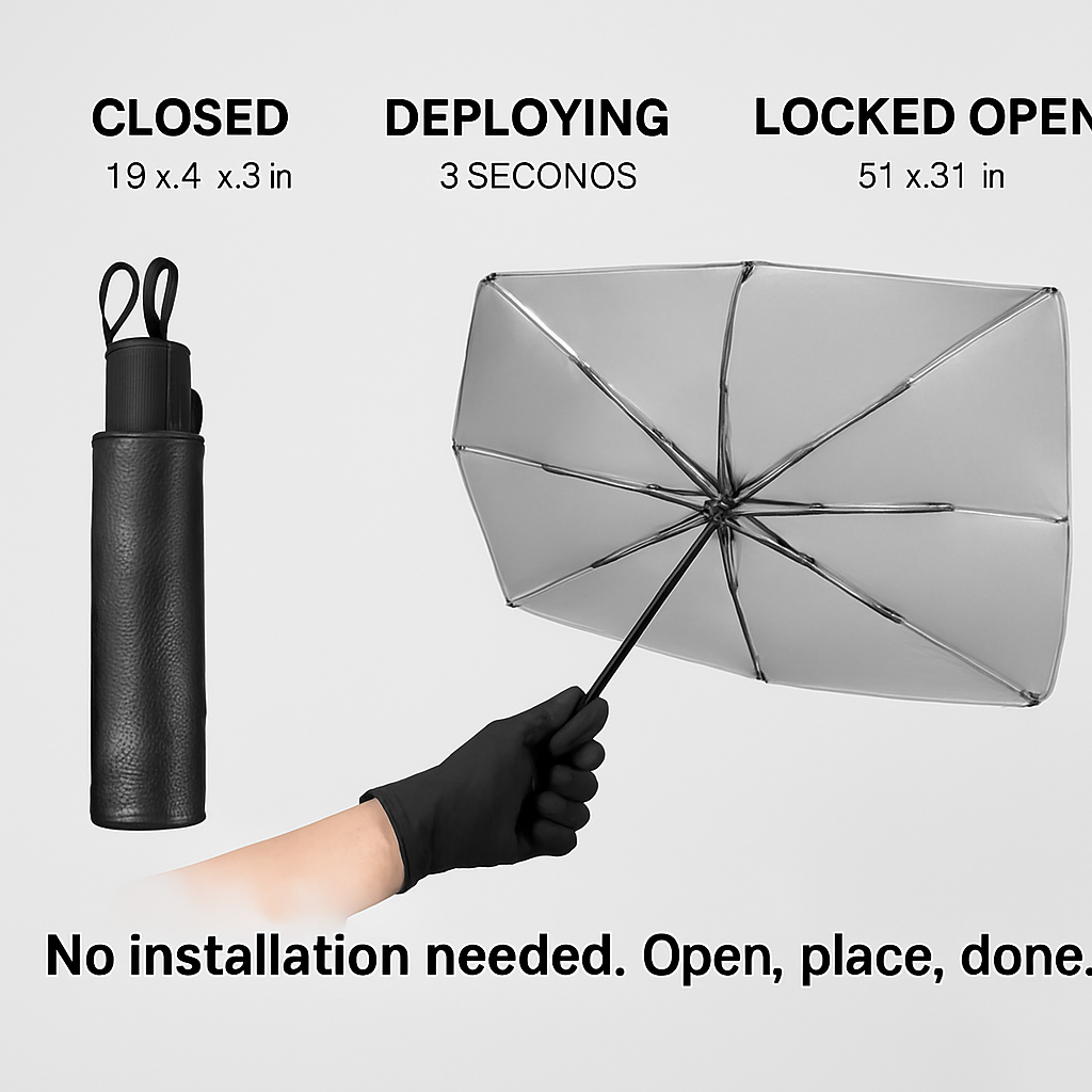 Foldable Car Sunshade Umbrella for Windshield Protection