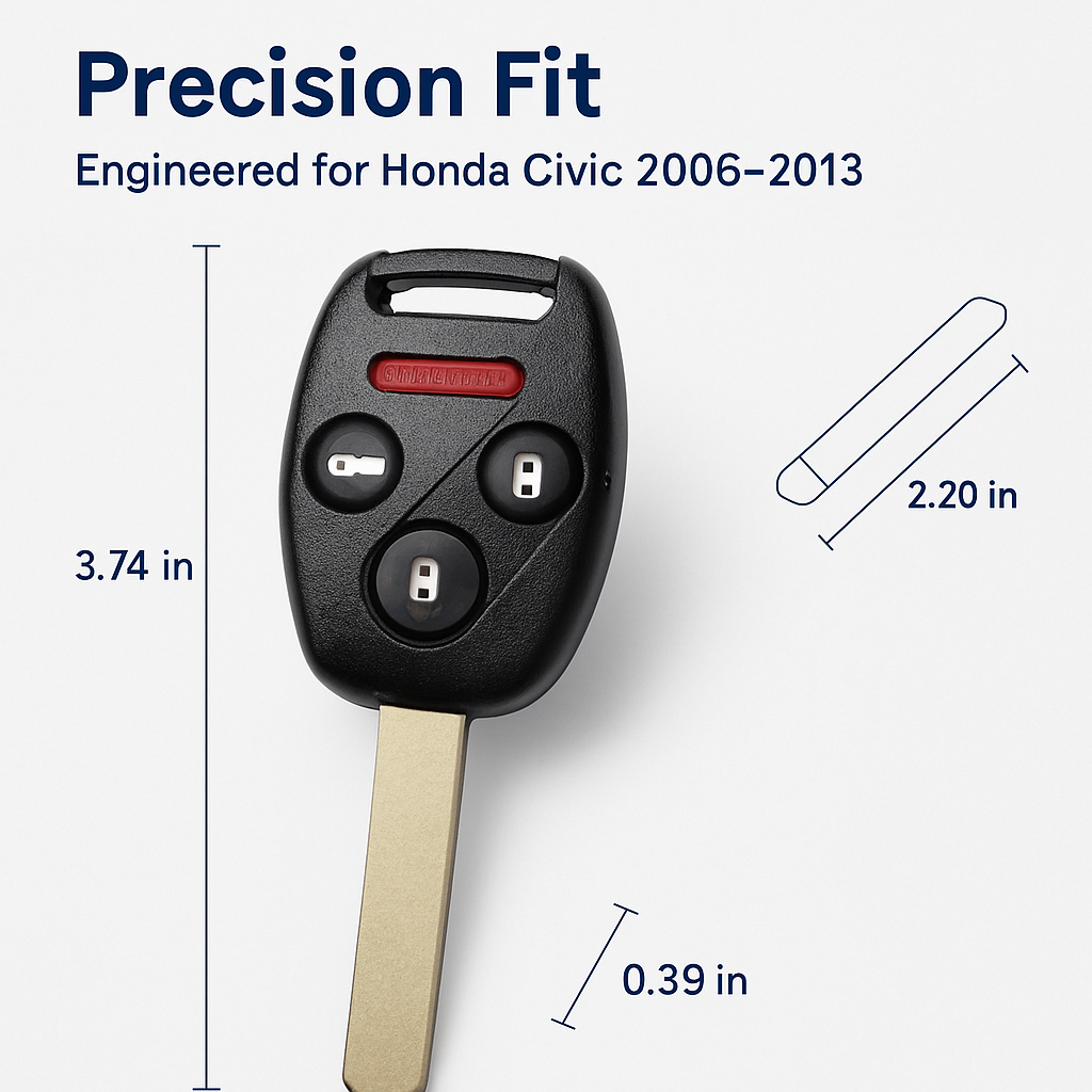 Key Fob Shell for Civic Replacement Shell